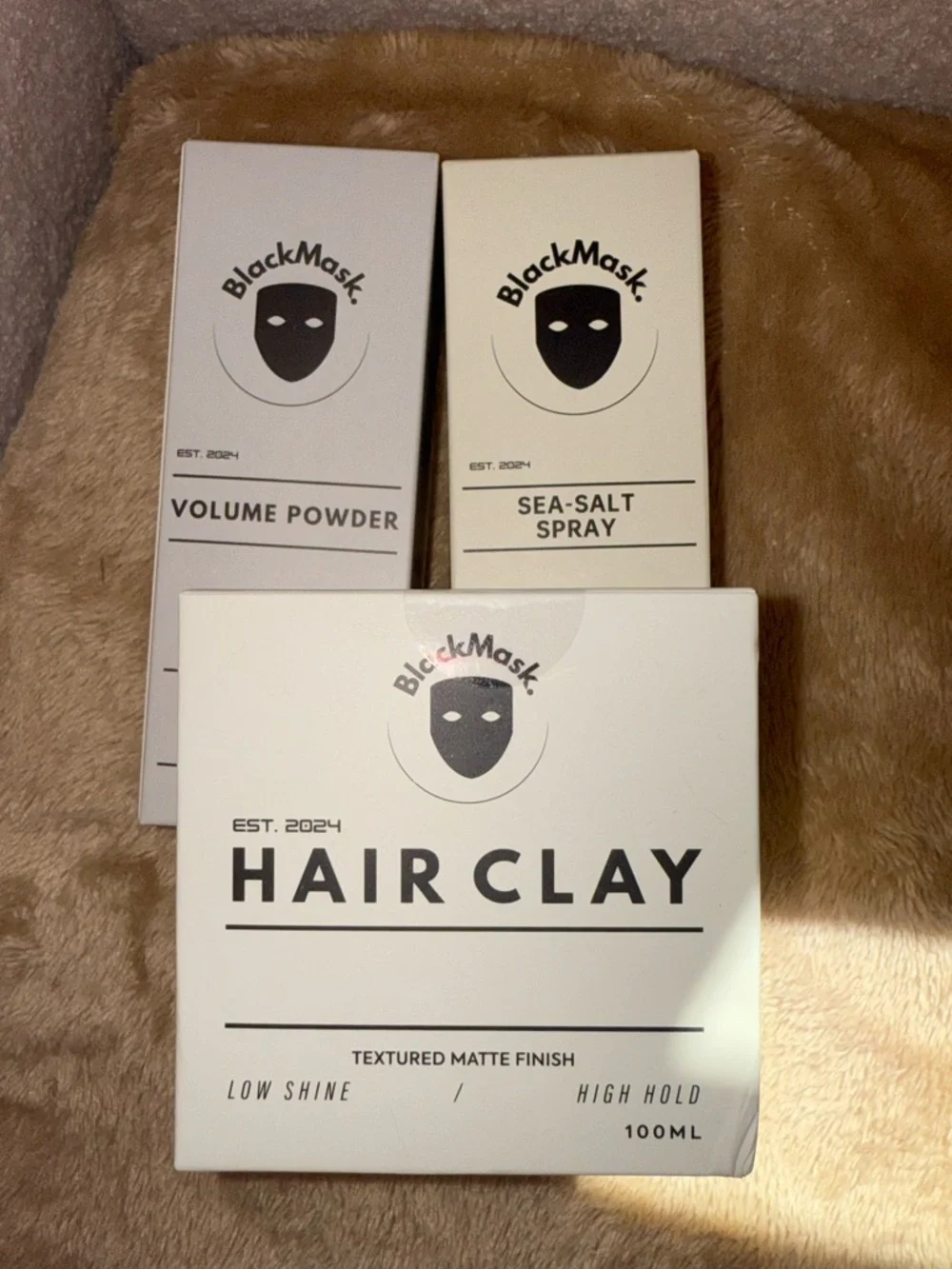 BlackMask Sea-Salt Spray & Styling Trio in Black and White New in box